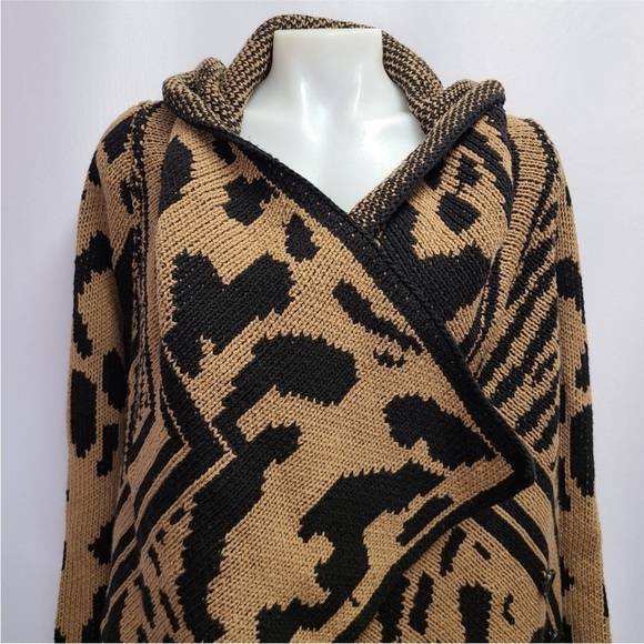 Calvin Klein Sweater Duster Cardigan Zebra Leopard - Picture 11 of 14